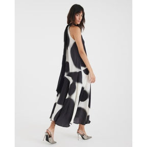 Cream Halter Neck Spot Satin Slip Dress