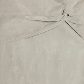 Cream Hammered Faux Leather Midi Skirt