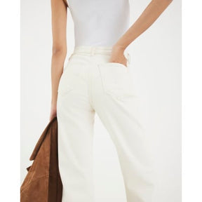 Cream High Rise Relaxed Flared Jeans
