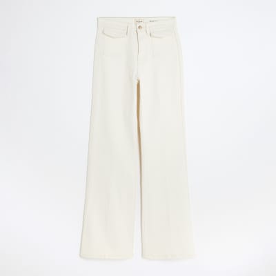 Cream High Rise Relaxed Flared Jeans