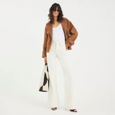 Cream High Rise Relaxed Flared Jeans