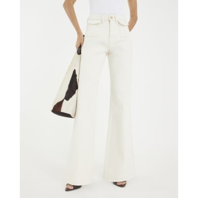 Cream High Rise Relaxed Flared Jeans