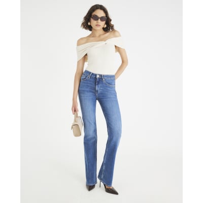 Cream Knit Bardot Top