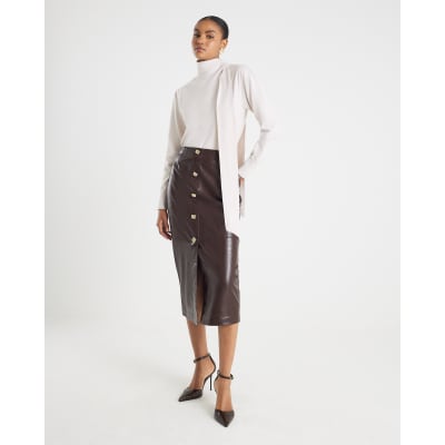 Cream Knit Neck Bow Tie Knit top