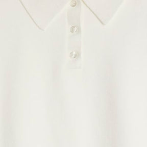 Cream Knit Polo Shirt