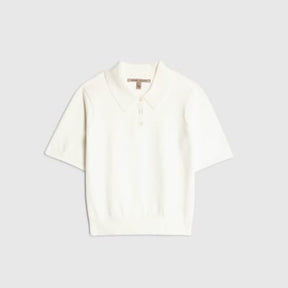 Cream Knit Polo Shirt