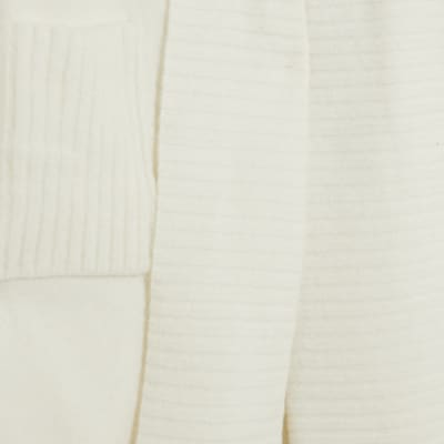 Cream Knitted Belted Maxi Cardigan