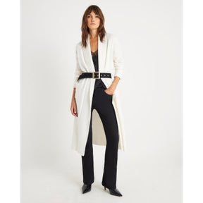 Cream Knitted Belted Maxi Cardigan