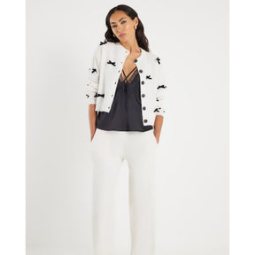 Cream Knitted Bow Detail Loungewear Set