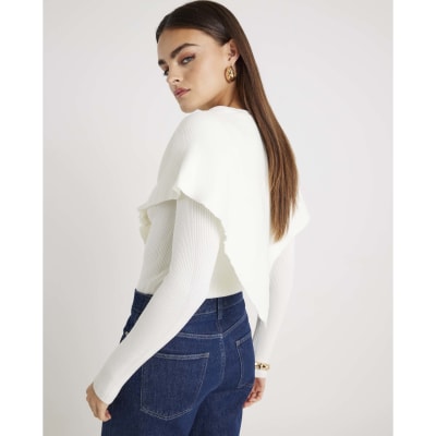 Cream Knitted Cape Jumper