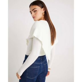 Cream Knitted Cape Jumper