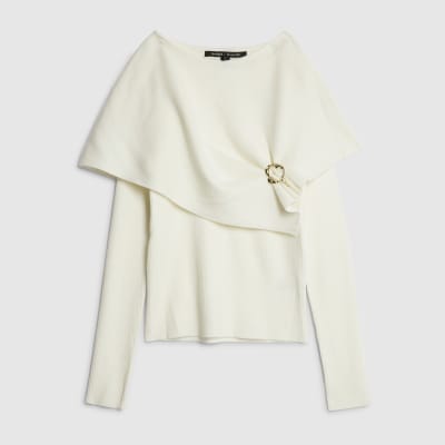 Cream Knitted Cape Jumper