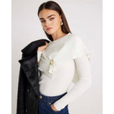 Cream Knitted Cape Jumper