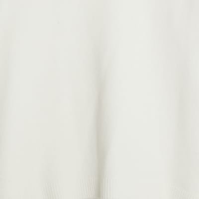 Cream Knitted Crew Neck Jumper