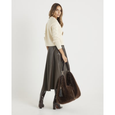 Cream Knitted Long Sleeve Cardigan