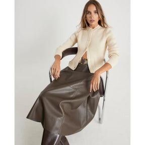 Cream Knitted Long Sleeve Cardigan