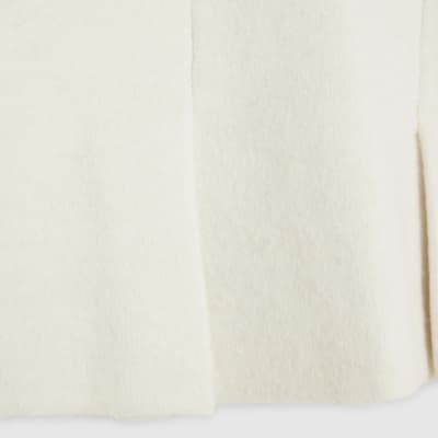 Cream Knitted Mini Skirt