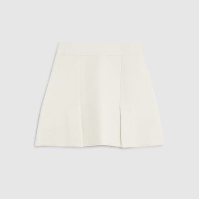 Cream Knitted Mini Skirt
