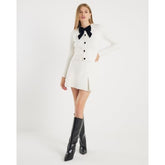 Cream Knitted Mini Skirt