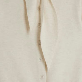 Cream Knitted Scarf Neck Cardigan