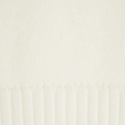 Cream Knitted Structured Shoulder Tank Top