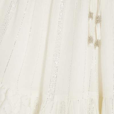 Cream Lace Detail Beach Shorts