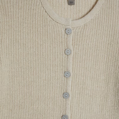 Cream Lace Hem Knitted Top