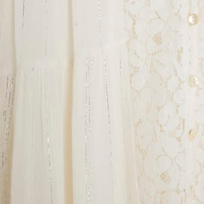 Cream Lace Mix Long Sleeve Shirt
