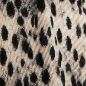 Cream leopard Print Long Sleeve Ribbed Top