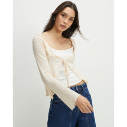 Cream Long Sleeve 2 in 1 Layered Top