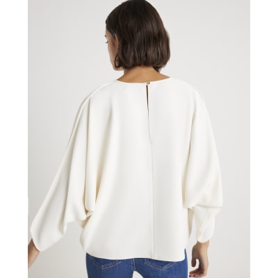 Cream Long Sleeve Batwing T-shirt