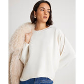 Cream Long Sleeve Batwing T-shirt
