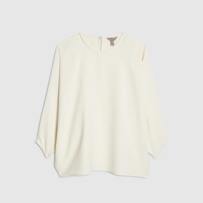 Cream Long Sleeve Batwing Top