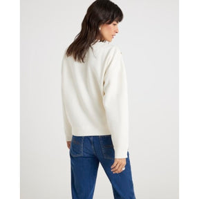 Cream Long Sleeve Embellished Sweatshirt
