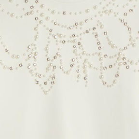 Cream Long Sleeve Embellished Sweatshirt