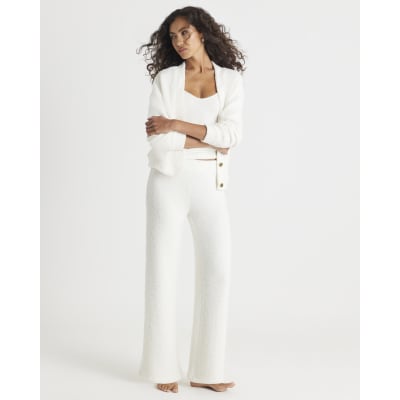 Cream Long Sleeve Fluffy Cardigan