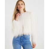 Cream Long Sleeve Fringed Cardigan