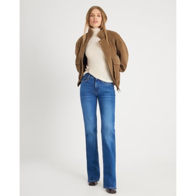 Cream Long Sleeve Gold Detail Roll Neck Top