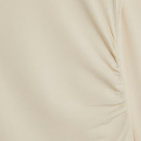 Cream Long sleeve gold Trim Drape Top