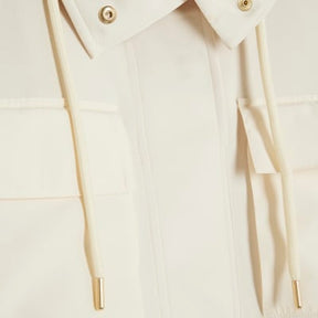 Cream Long Sleeve Utility Pocket Sweatshirt