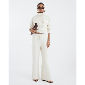 Cream Long Sleeve Utility Pocket Sweatshirt