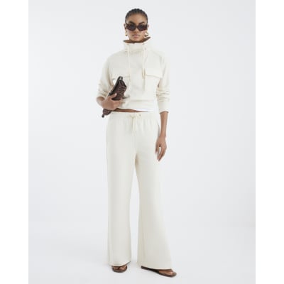 Cream Long Sleeve Utility Pocket Sweatshirt