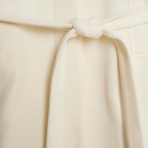 Cream Longline Belted Coat