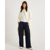 Cream Longline Belted Coat