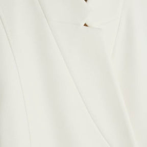 Cream Notch Collar Belted Wrap Coat