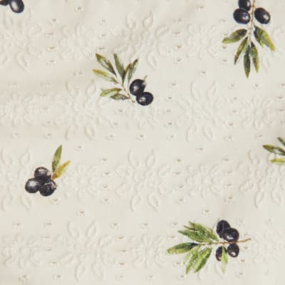 Cream Olive Print Bikini Bottoms