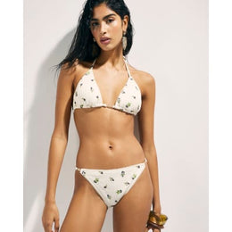 Cream Olive Print Bikini Bottoms