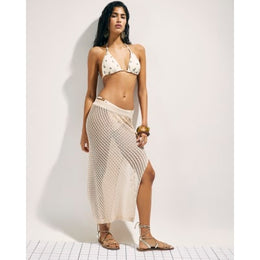 Cream Olive Print Bikini Top
