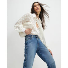 Cream Organza Polka Dot Blouse