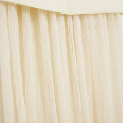 Cream Plisse Sleeveless Waistcoat Maxi Dress